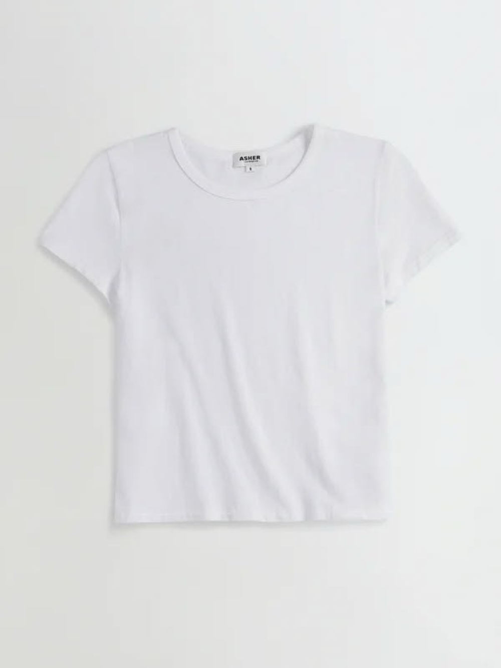Asher Girls' White Short Sleeve Crewneck Tee